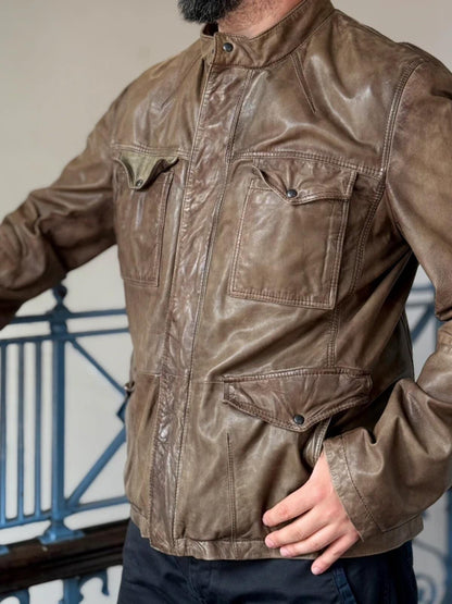 Hugo Boss Trialmaster Style Leather Jacket Large/XL