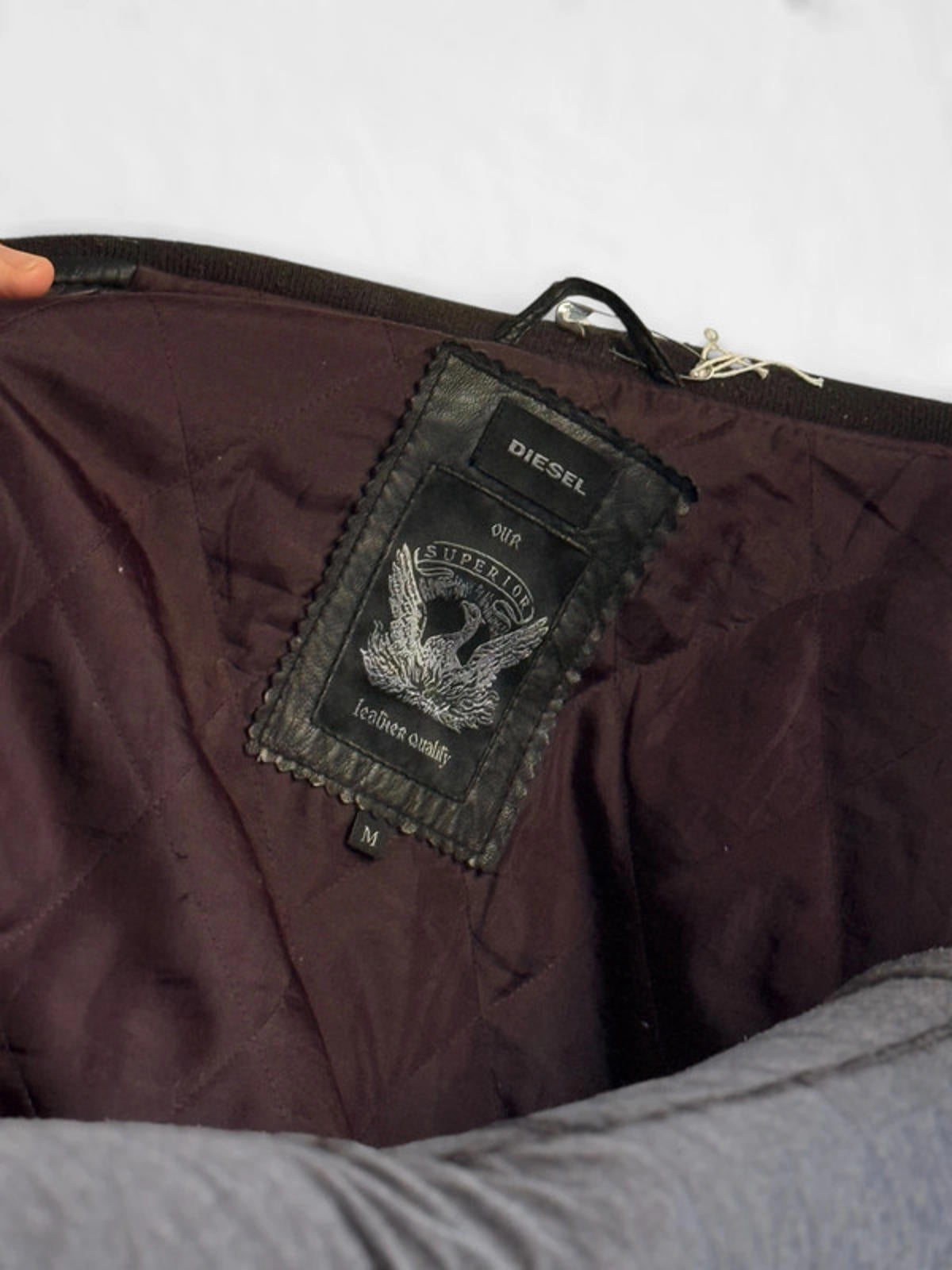 Diesel Sheepskin Real Leather Bomber Jacket Medium