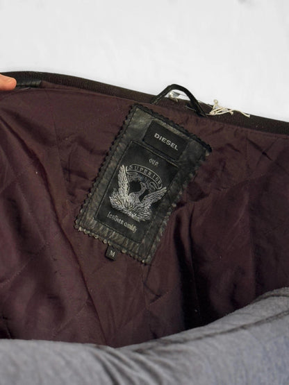 Diesel Sheepskin Real Leather Bomber Jacket Medium