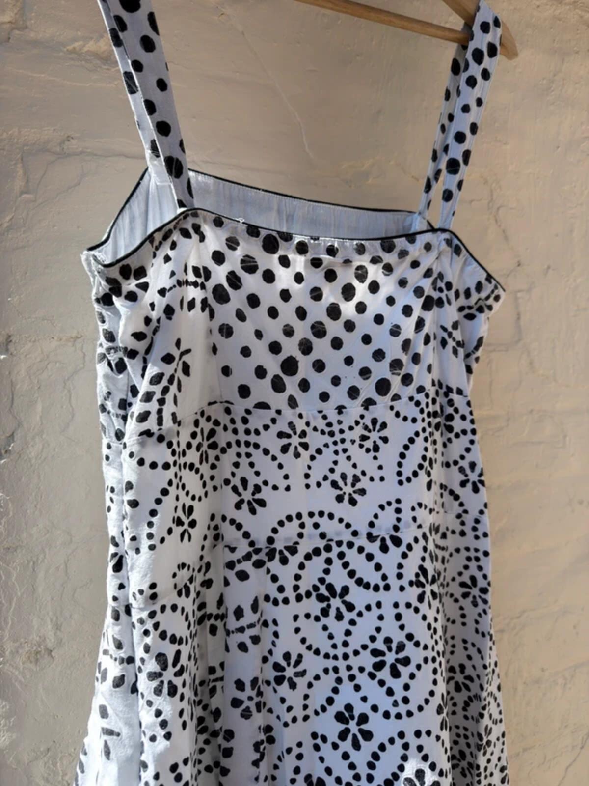 Per Una Summer Strap Dress Size 14 Black & White