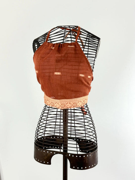 Y2K Cropped Bandana Vest Boho Style Medium