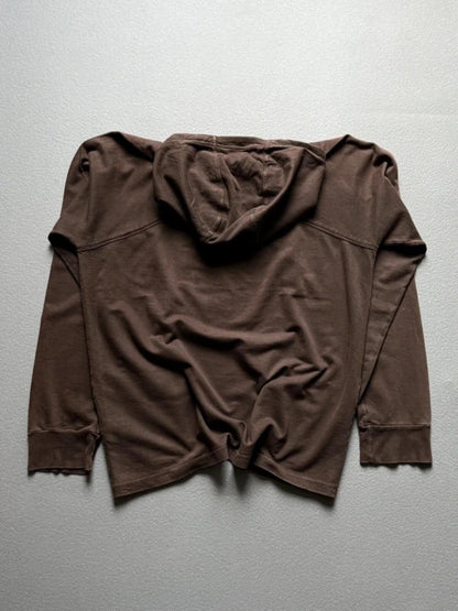 Armani 2000s Utility Hoodie XL Brown