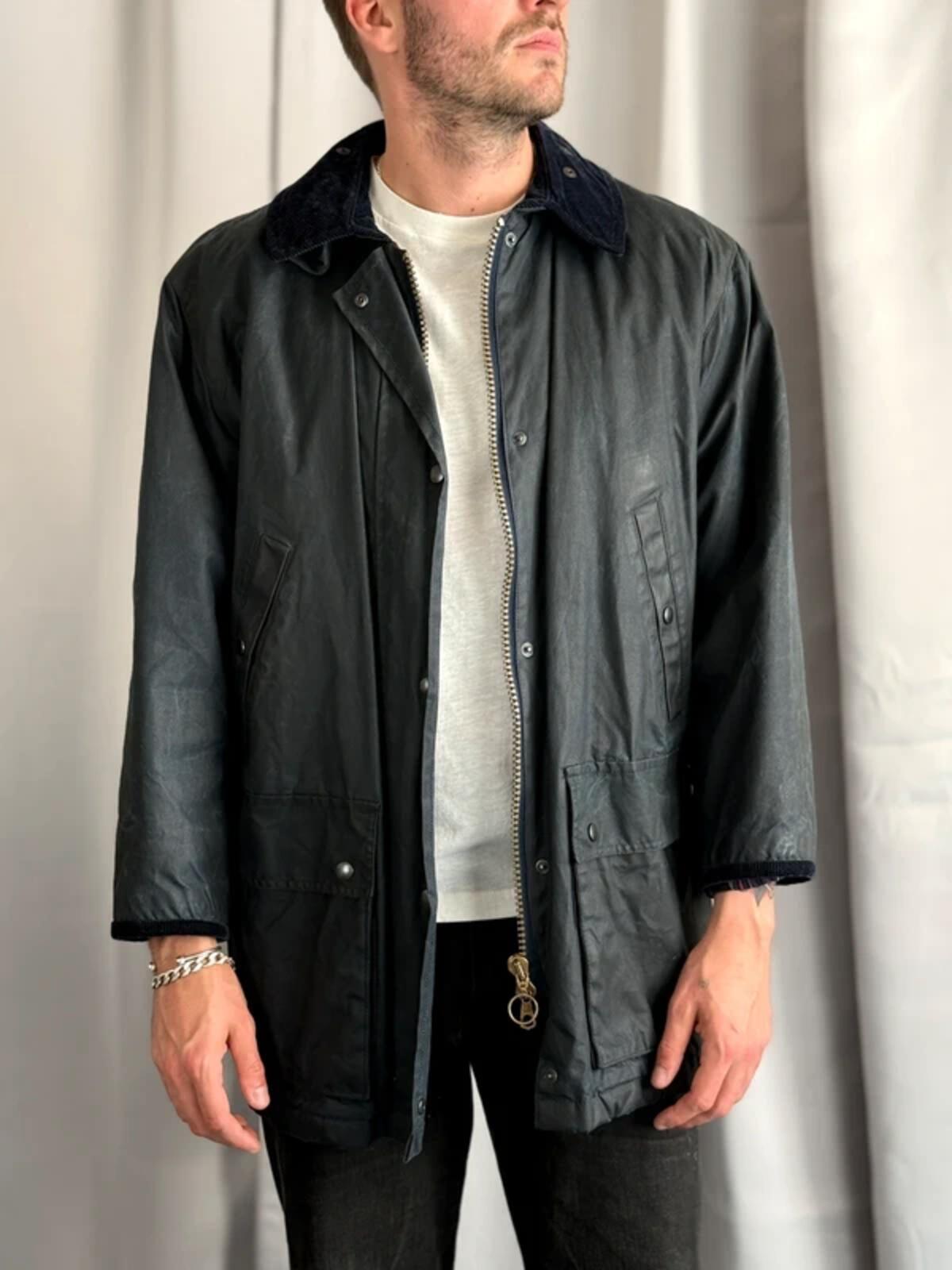 St Michael M&S Vintage Wax Coat Medium Navy