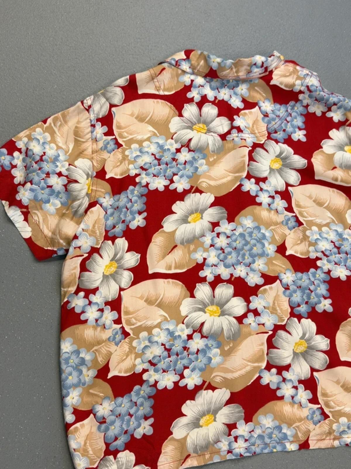 Liz Claiborne Oriental Floral Boxy Shirt XL Ladies