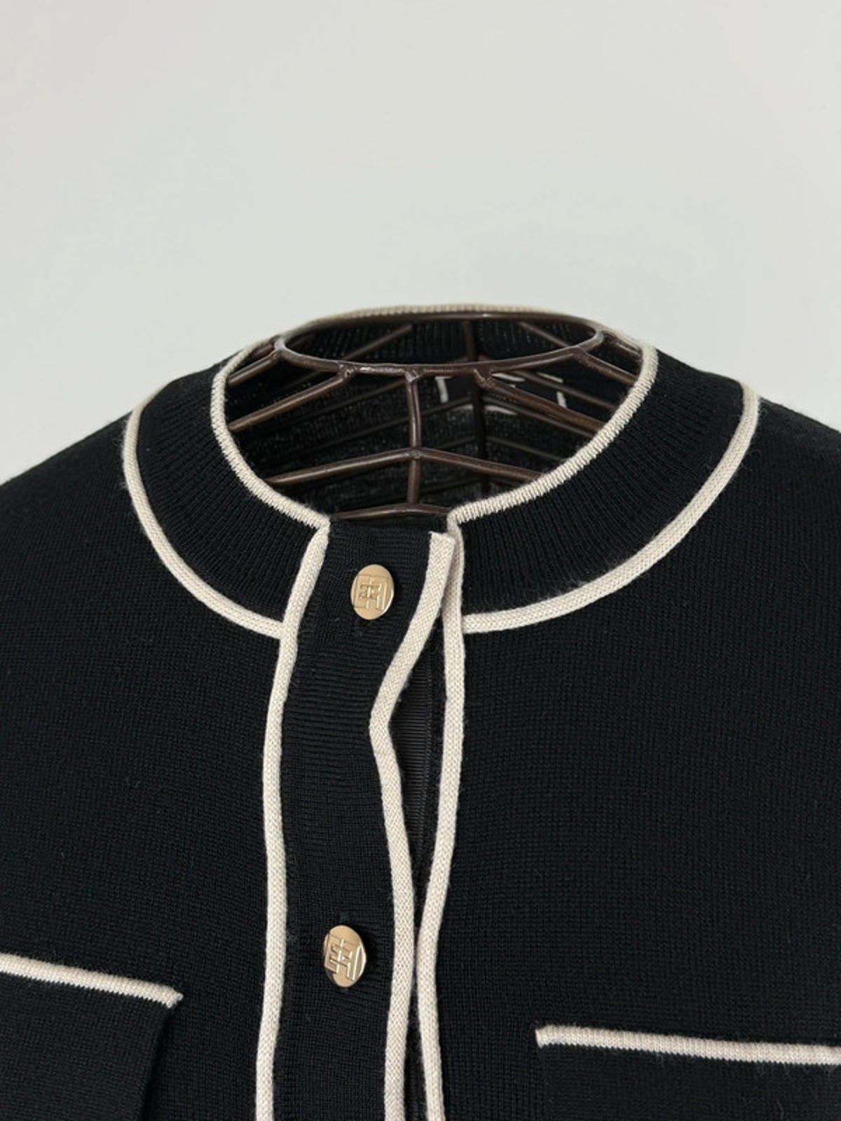 Elisabetta Franchi Cropped Cardigan UK 10 Wool Blend