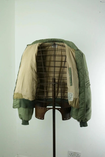 Levi's Cropped Flight Bomber Jacket Large Vintage 90s Khaki