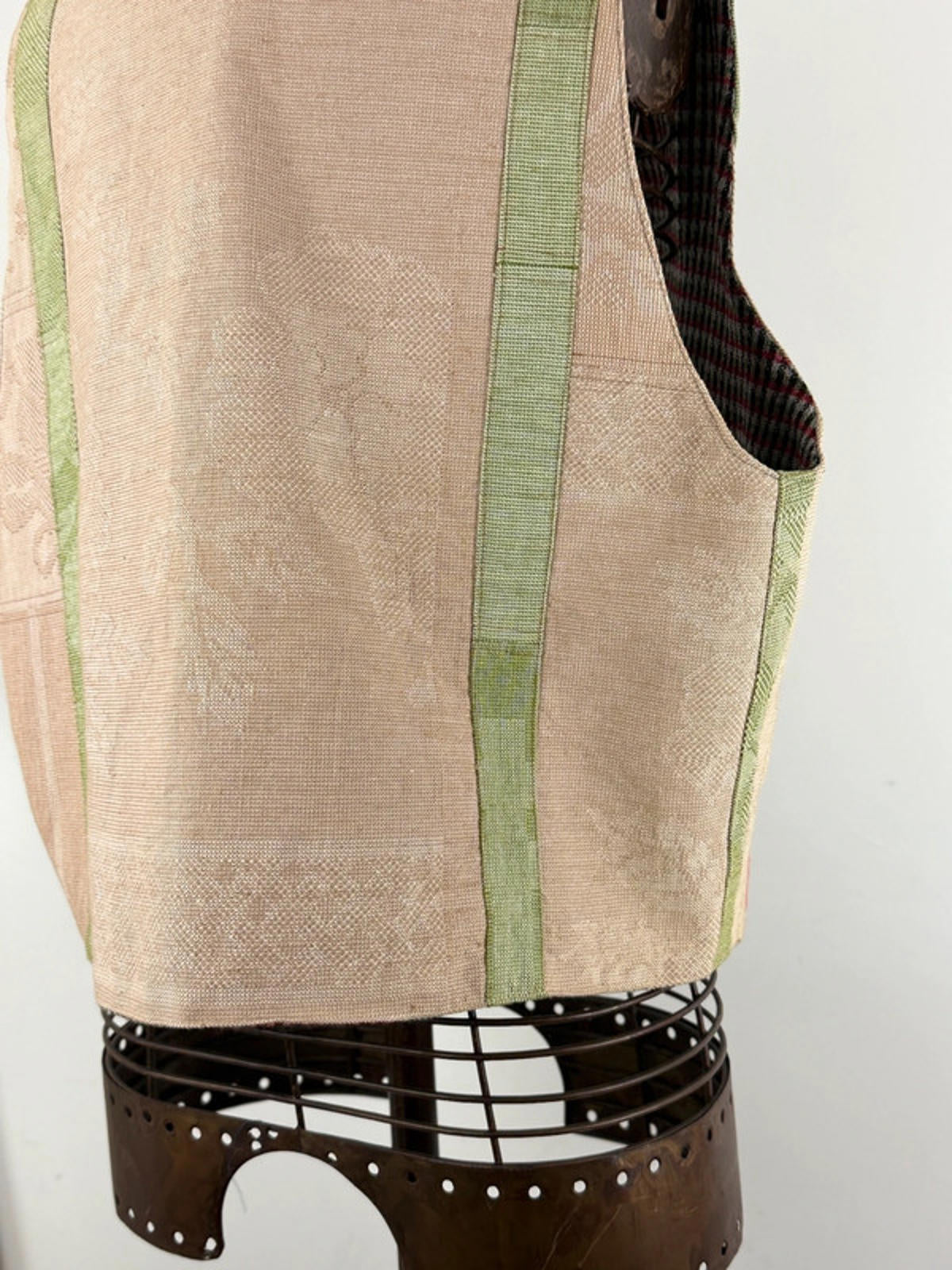 Vintage Cropped Patchwork Waistcoat Reversible