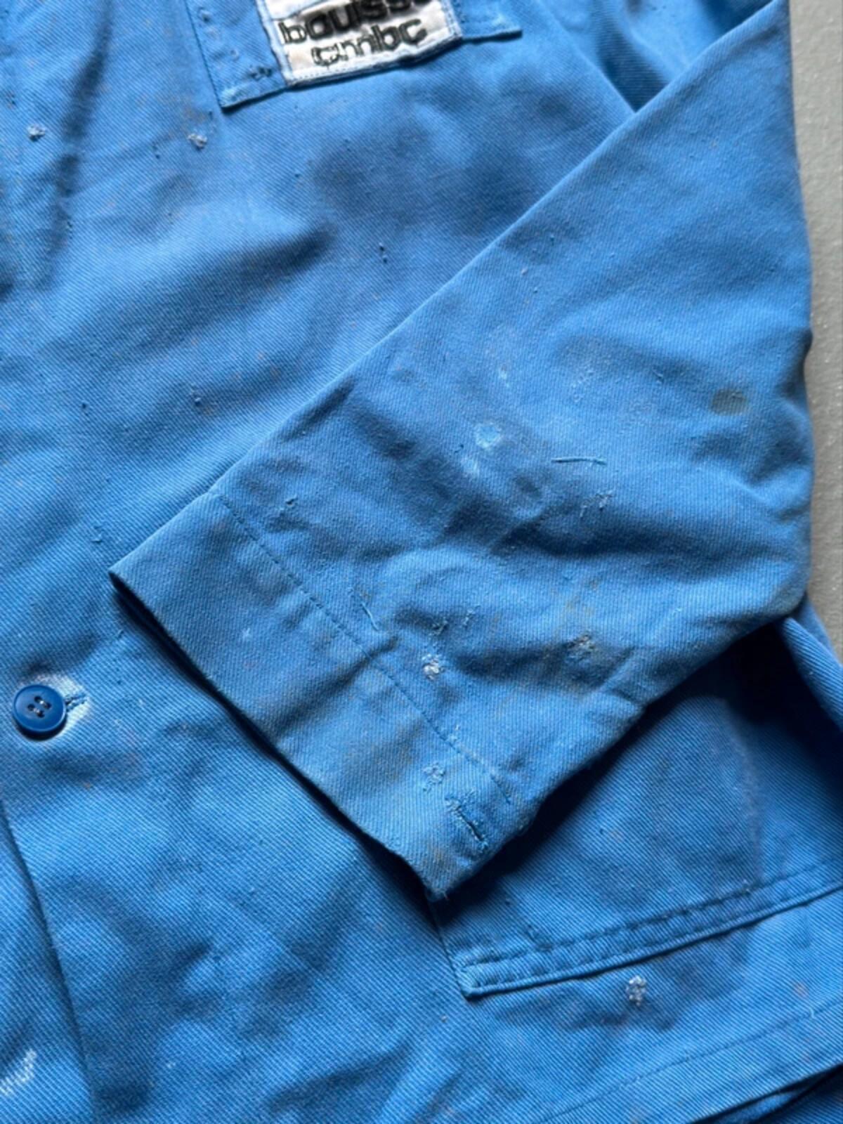 Vintage French Workwear Jacket Large Faded