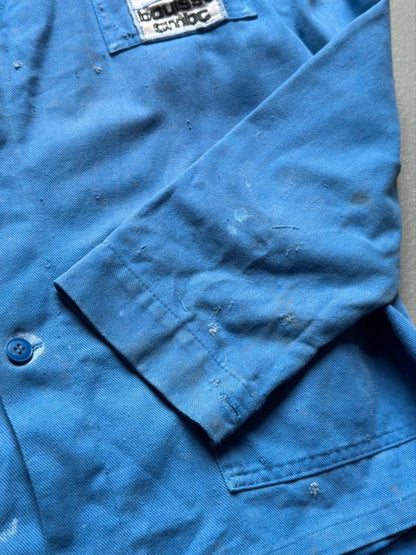 Vintage French Workwear Jacket Large Faded