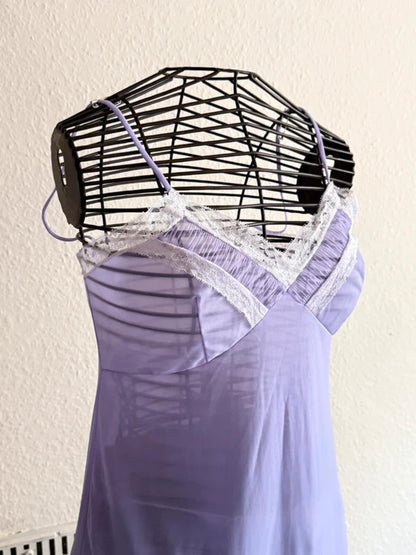 Beautiful Vintage Lilac Lace Slip Dress Size 6-8