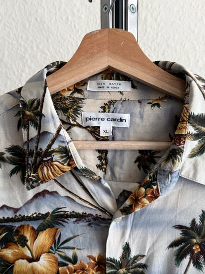 Pierre Cardin Vintage Hawaiian Pattern Shirt XL