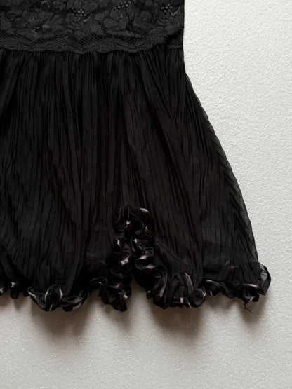 Y2K Ruffled Lace Babydoll 6/8 Black