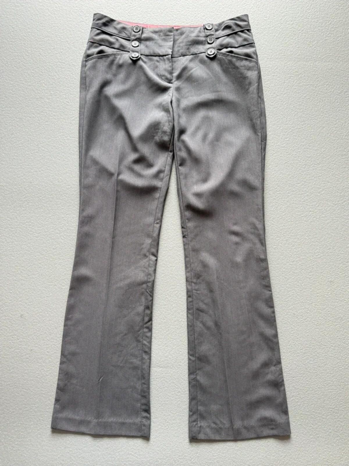 Y2K Low Rise Bootcut Pleated Grey Trousers Small Ladies
