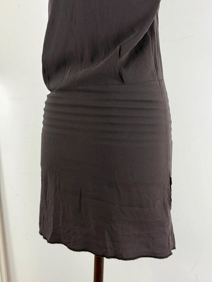 Pinko Backless Halter Neck Dress Size 8 Y2K Brown