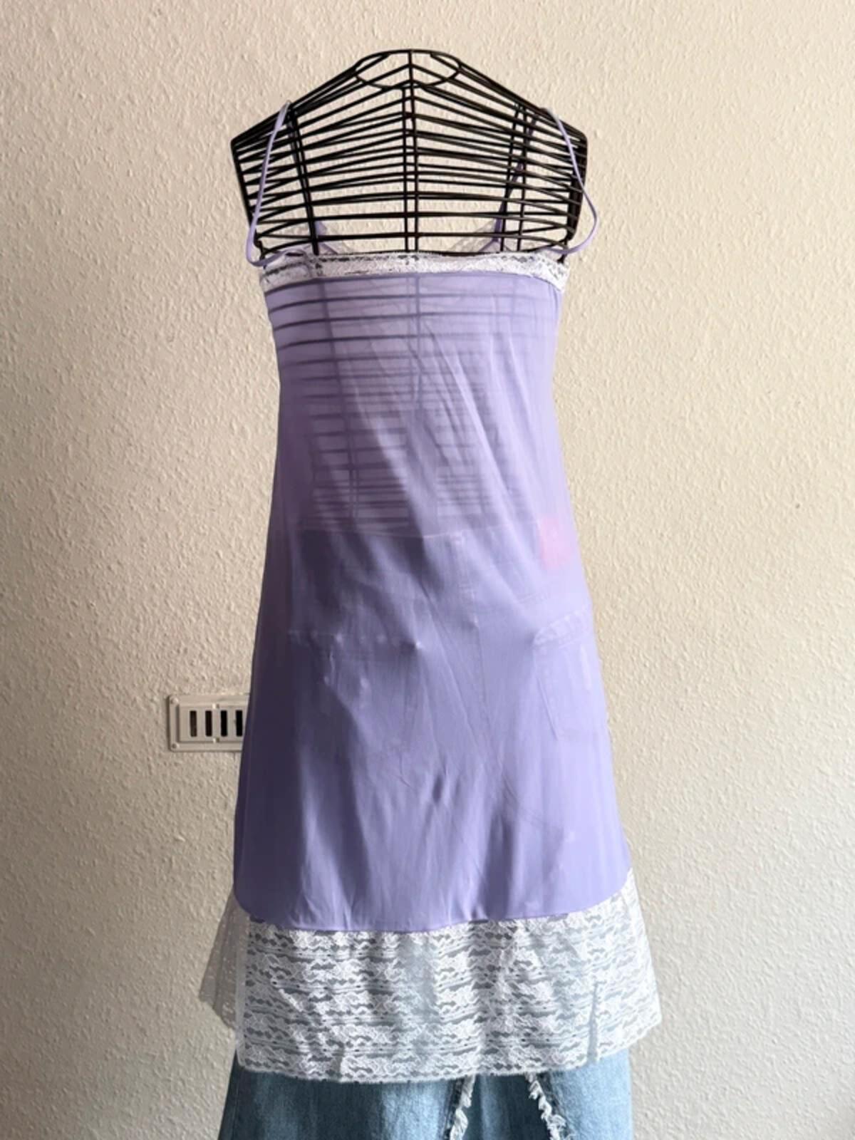 Beautiful Vintage Lilac Lace Slip Dress Size 6-8