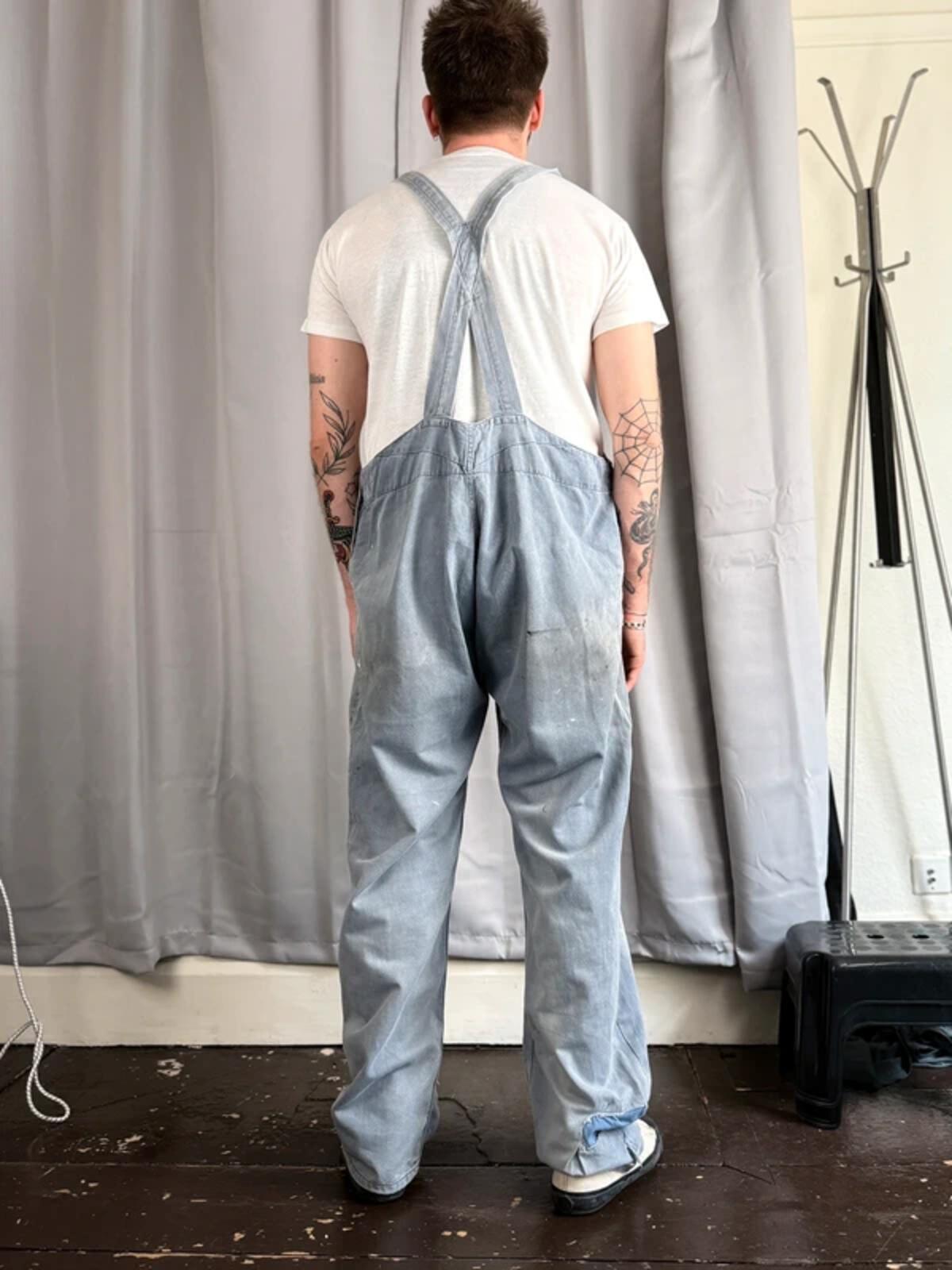 Vintage 1950s Railway Train Driver Dungarees Large