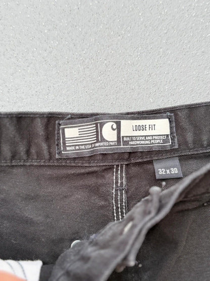 Carhartt Double Knee Custom Black Pants 32” Alt Punk