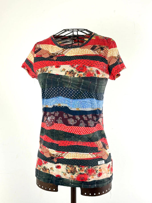 Barbour X Paul Smith Patchwork Print Ladies T Shirt Large