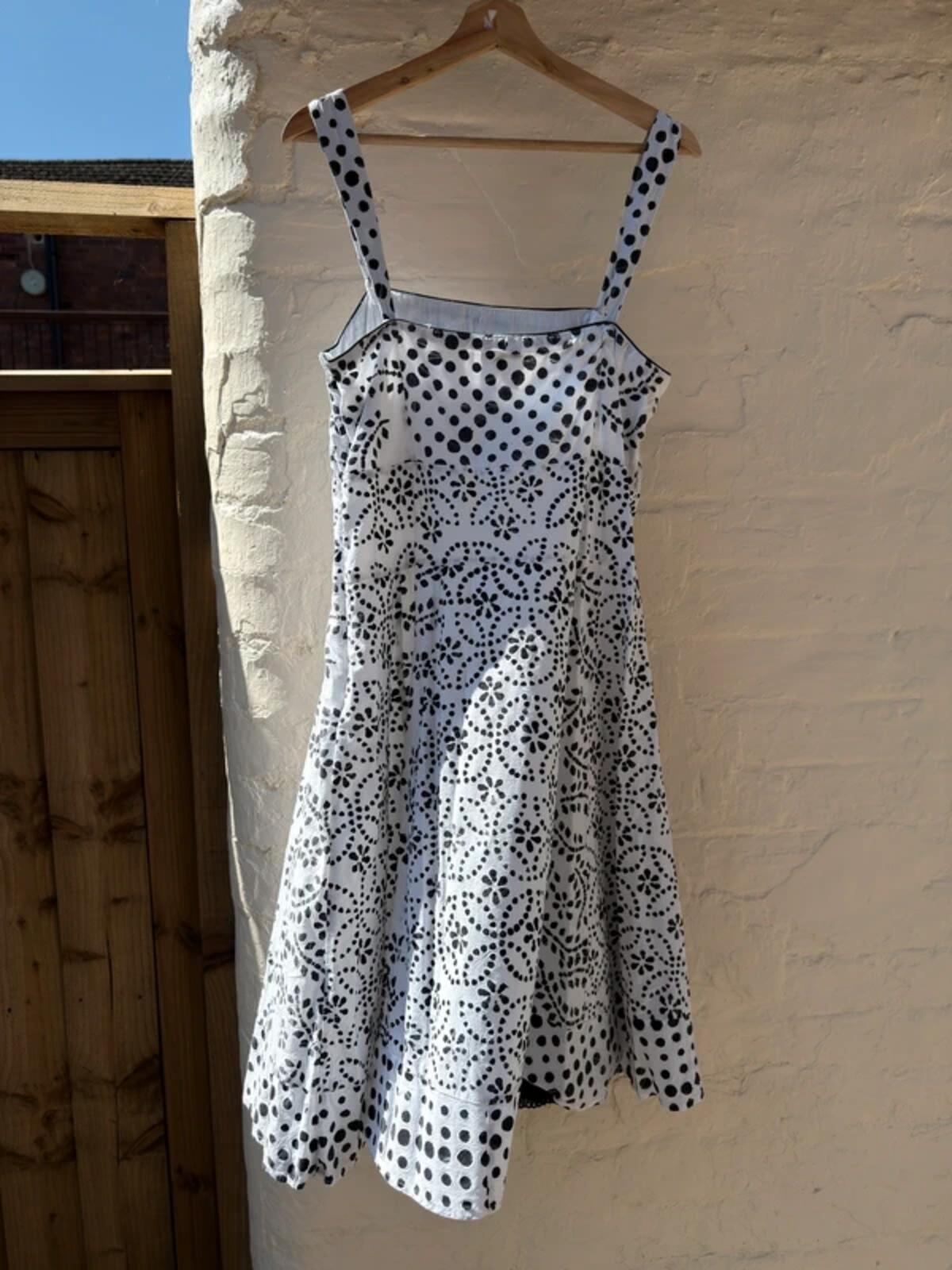 Per Una Summer Strap Dress Size 14 Black & White