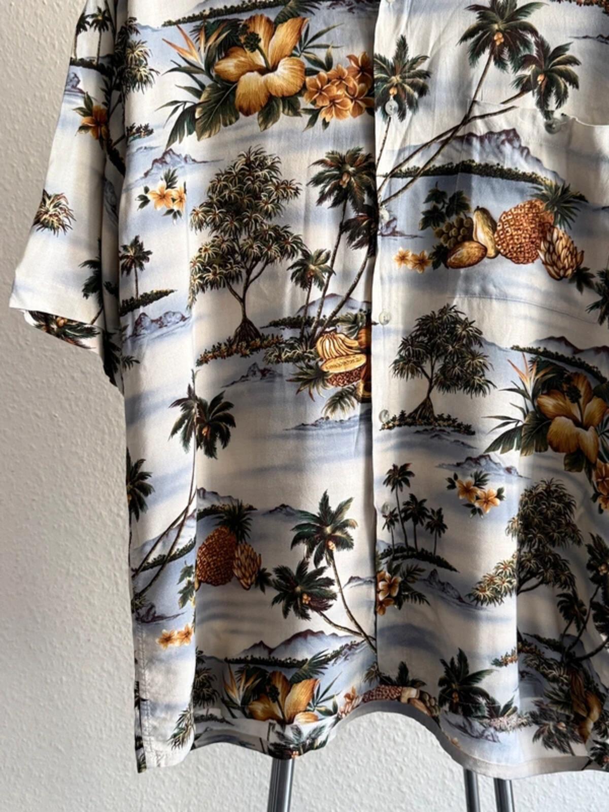 Pierre Cardin Vintage Hawaiian Pattern Shirt XL