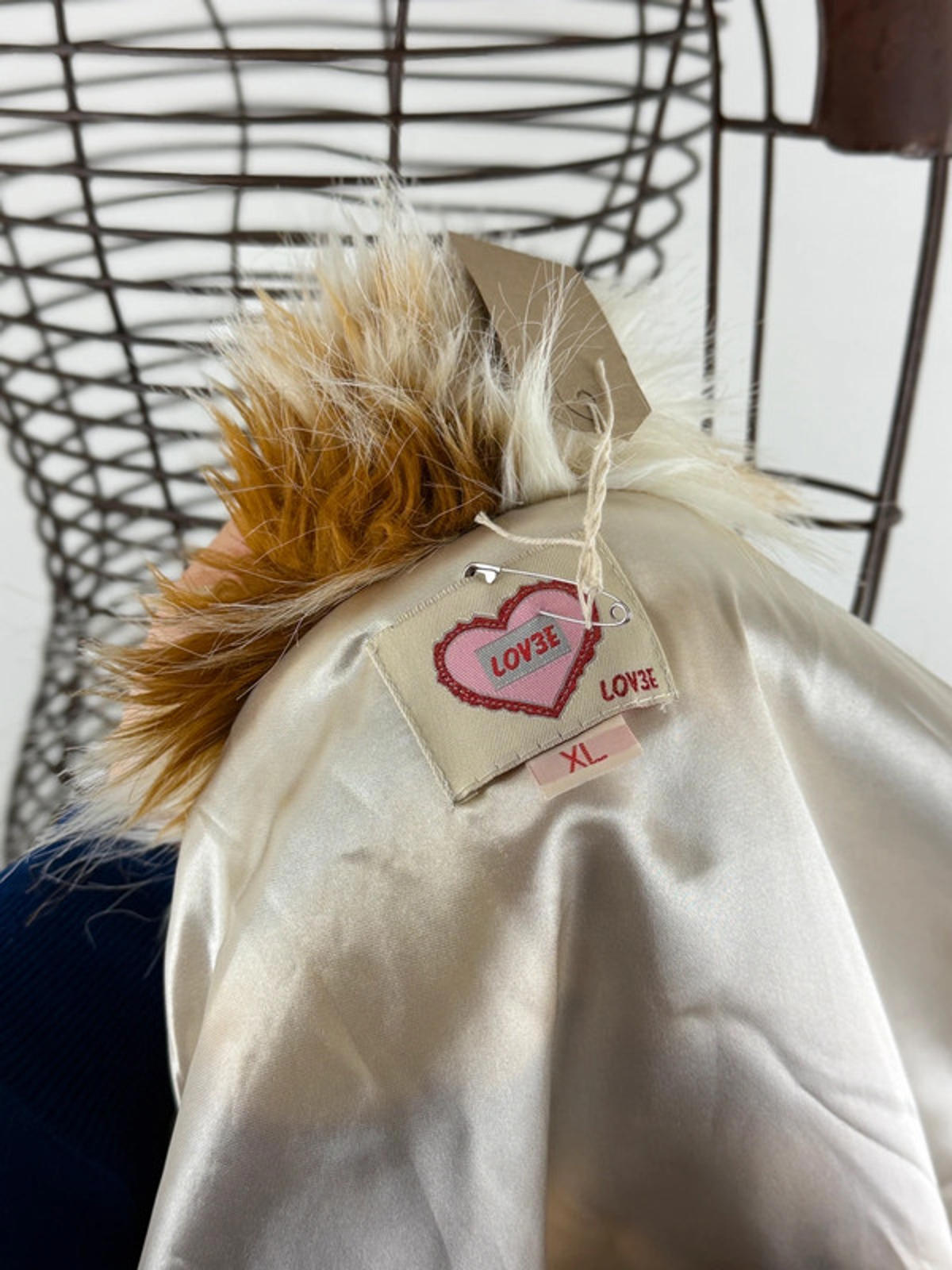 Y2K 70s Style Faux Fur Gilet XL