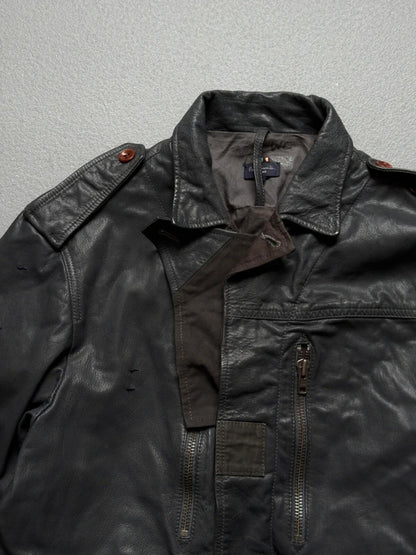 Paul Smith 2000s Leather Utility Jacket Large