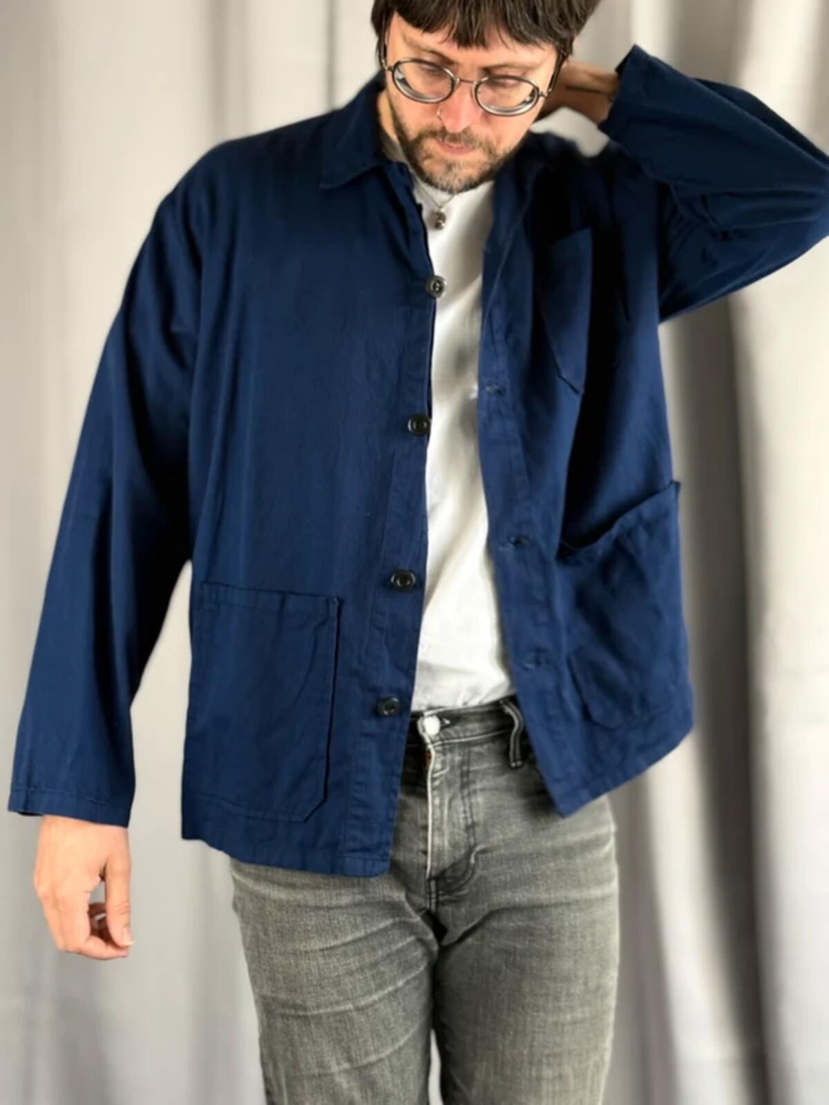 Navy French Work Jacket XL Vintage