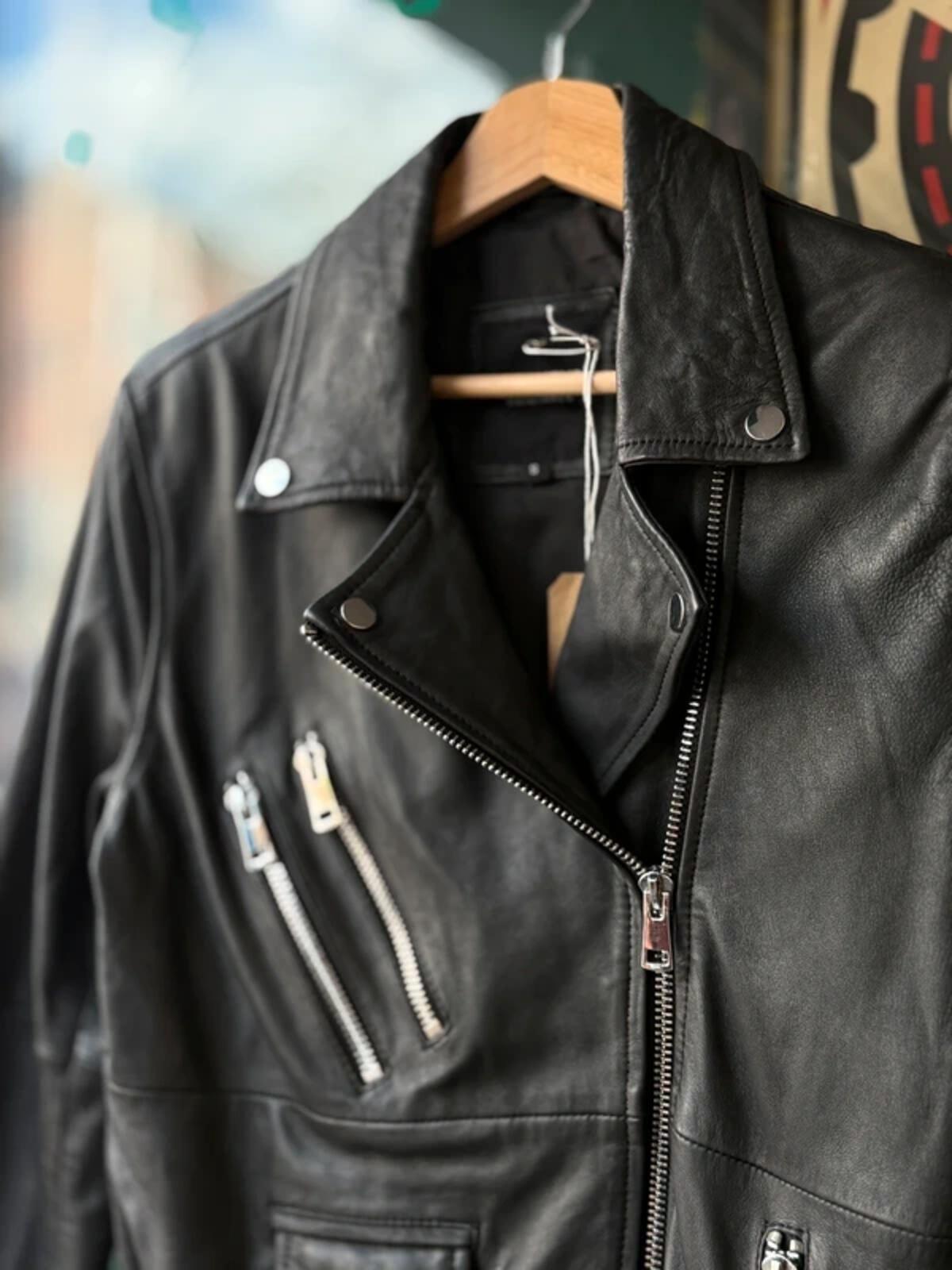 Barneys Leather Jacket Biker Perfecto Small Mens