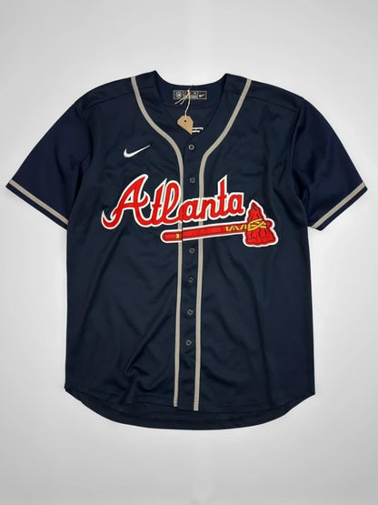 Atlanta Braves Baseball Jersey Large Navy