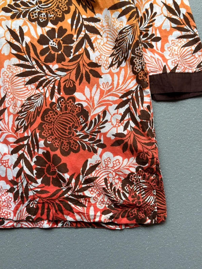 Y2K Boho Floral Smock Shirt XL