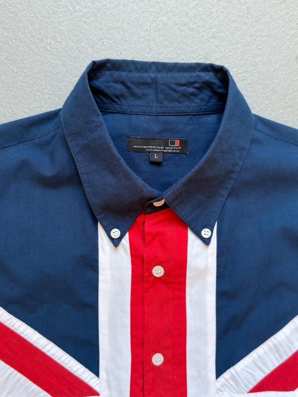 Y2K Whispering Smith Union Jack Shirt Large