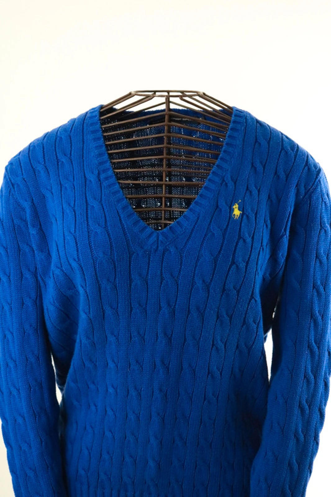 Ralph Lauren Ladies Cable Knit Jumper XL Blue