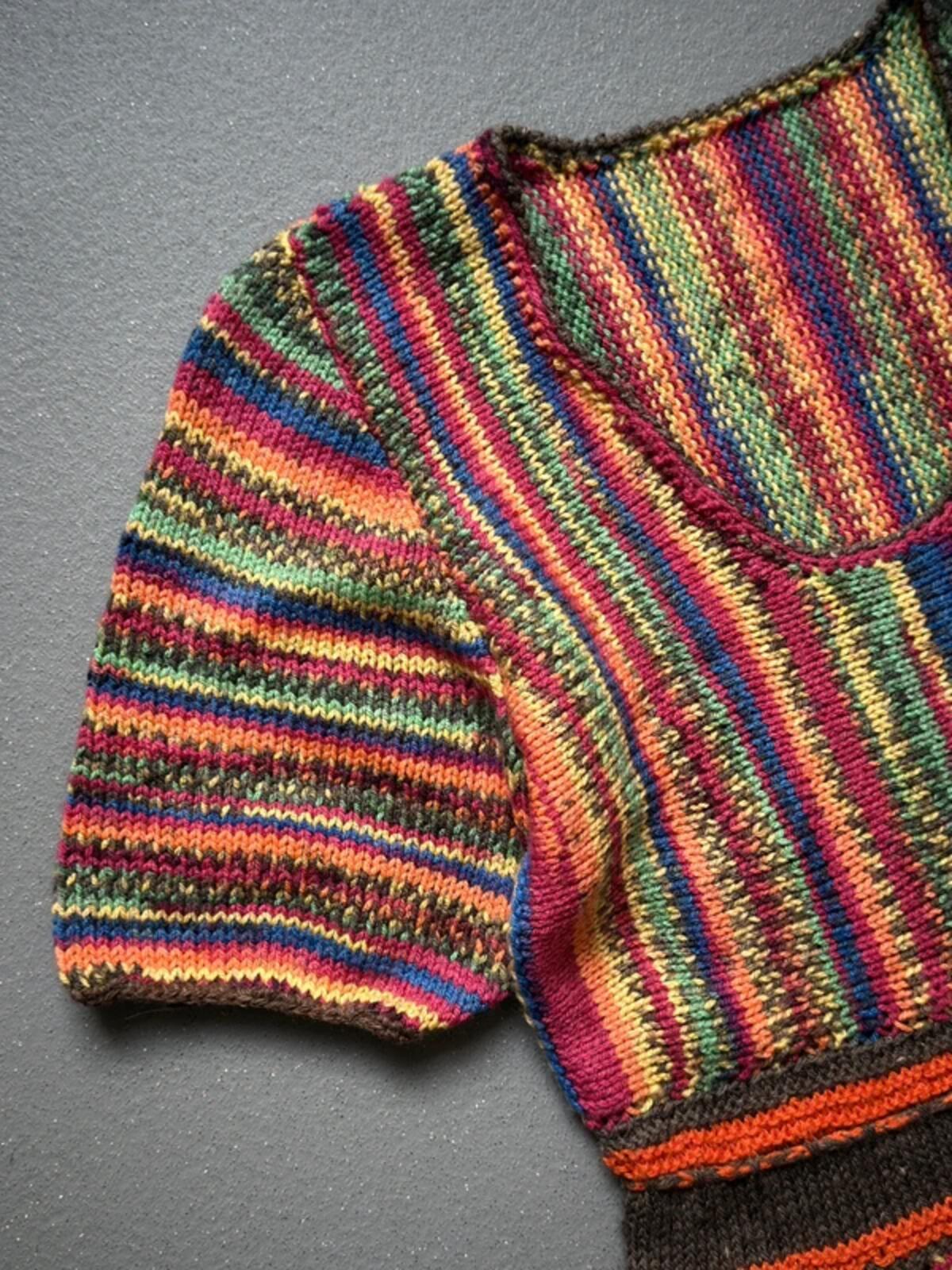 Vintage Rainbow Hand Knit Crochet Dress Small / Medium