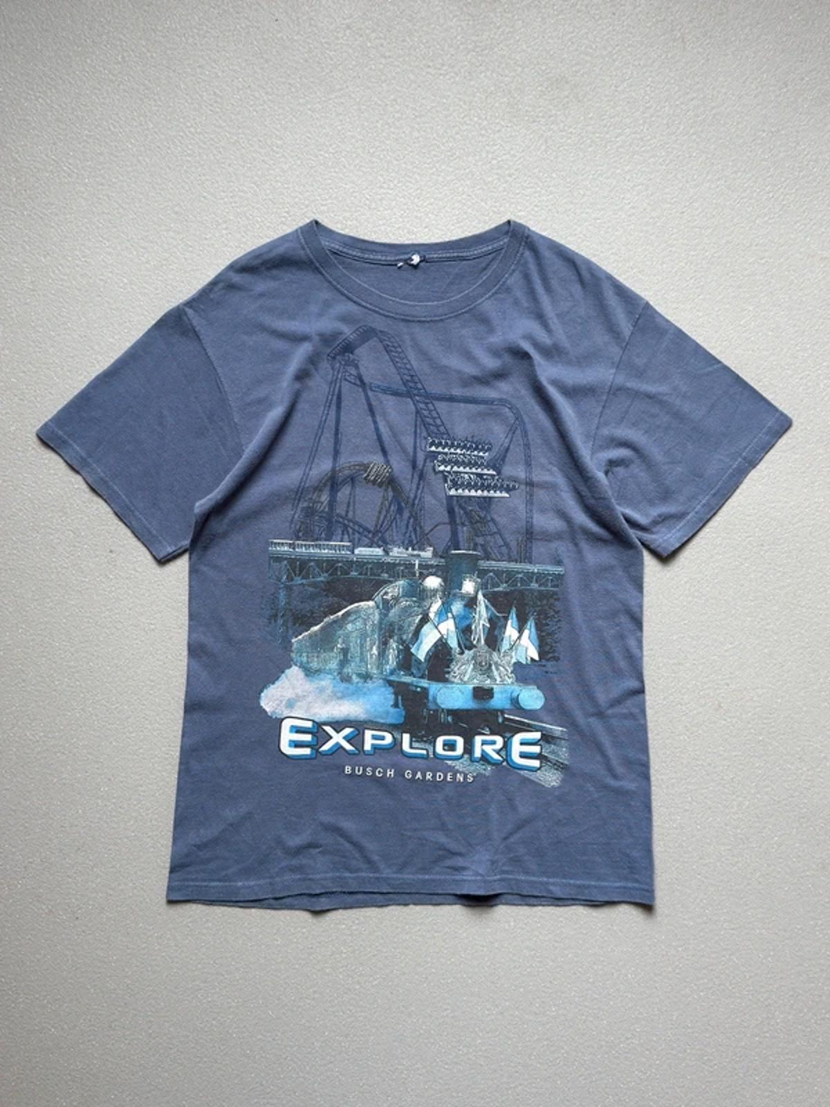 Vintage Busch Gardens Train Rollercoaster T Shirt Large