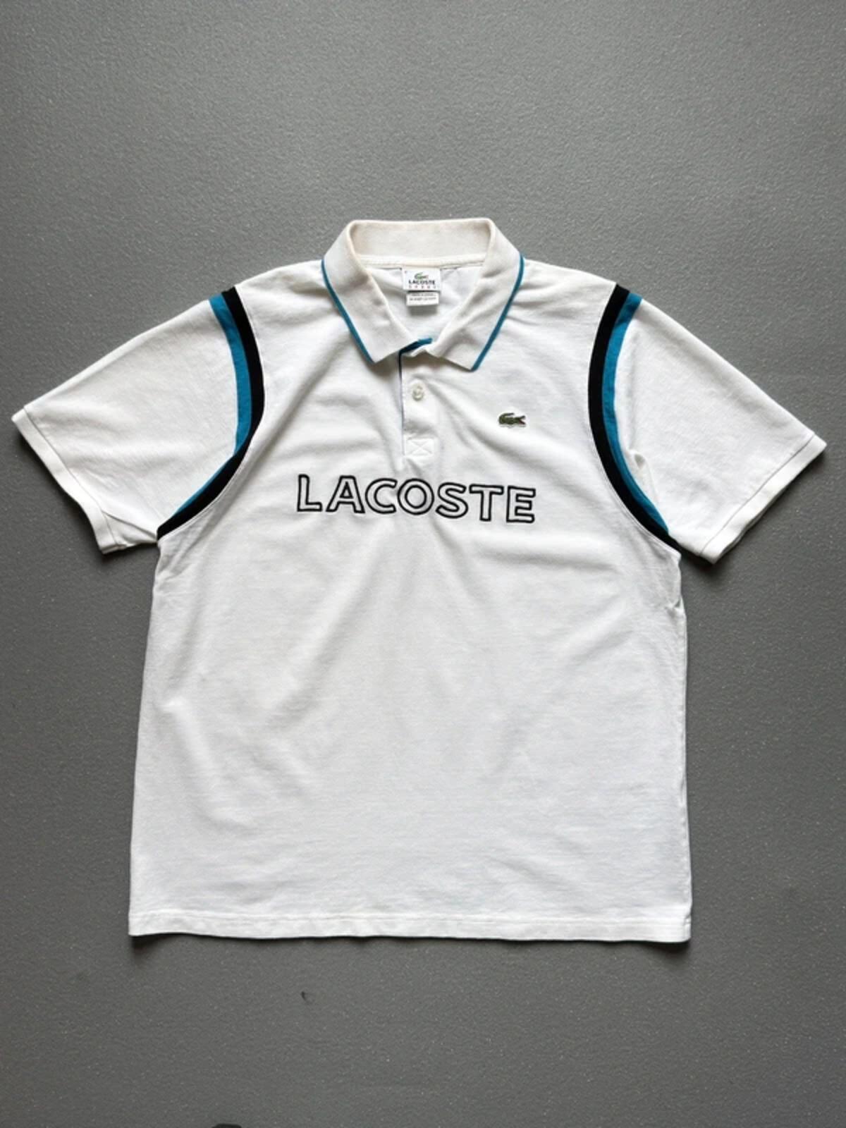 Lacoste Sport Y2K Spellout Polo Shirt Size 6 / XL