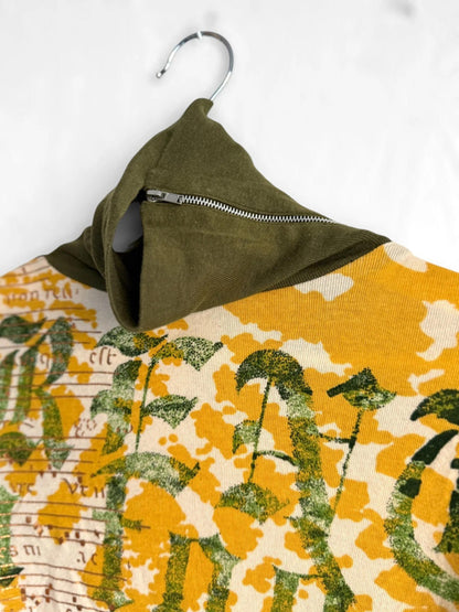 Y2K Patterned Art Long Sleeve Ribbed Top Small