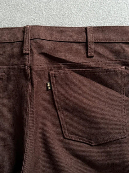 Levi’s 517 Vintage Brown Pleated Poly Flared Trousers 38 x 32”