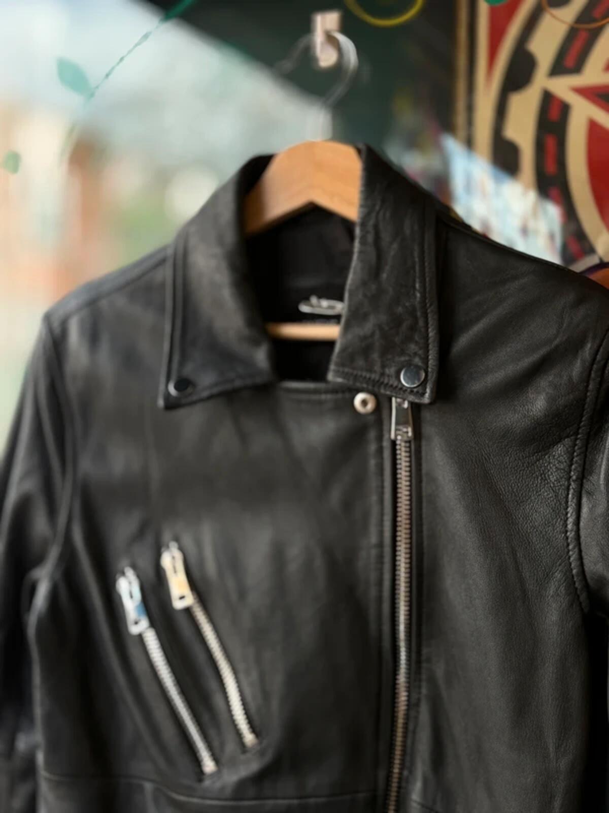 Barneys Leather Jacket Biker Perfecto Small Mens