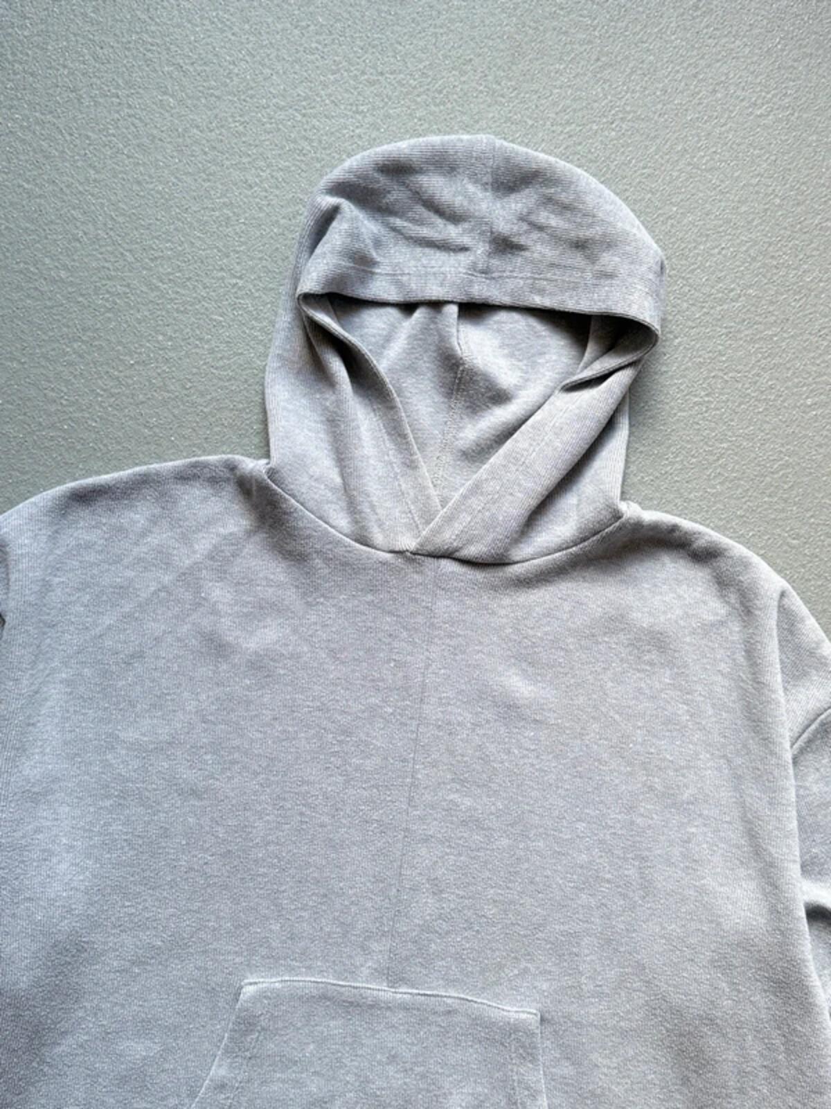 Super Boxy Grey Cotton Ribbed Hoodie Size 14