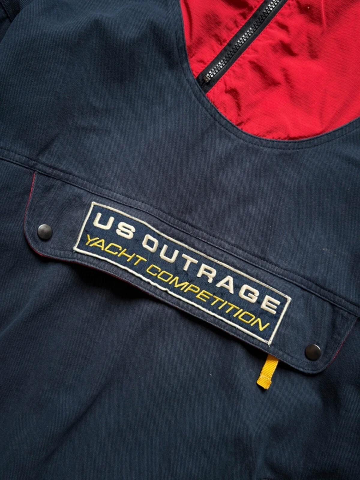 Vintage Sailing Smock Asymmetrical Zip Denim Large