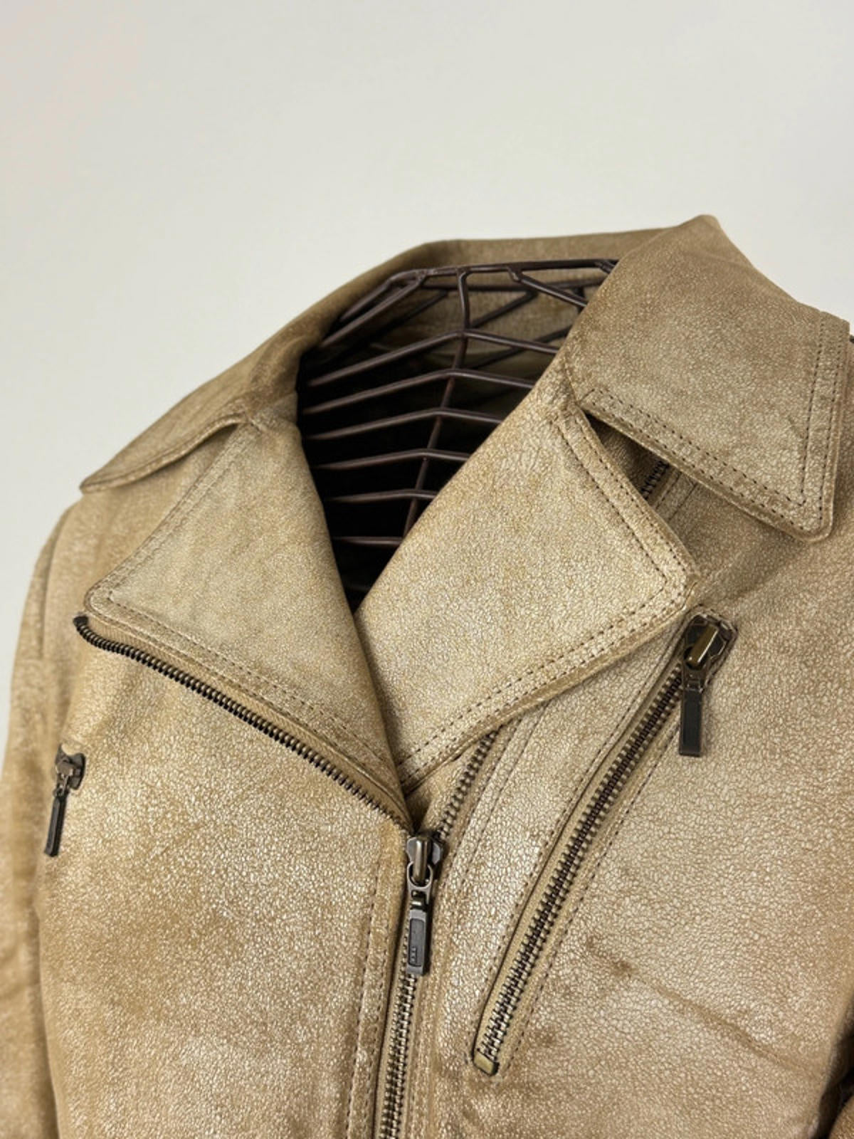 Distressed Look Y2K Perfecto Leather Jacket Size 12