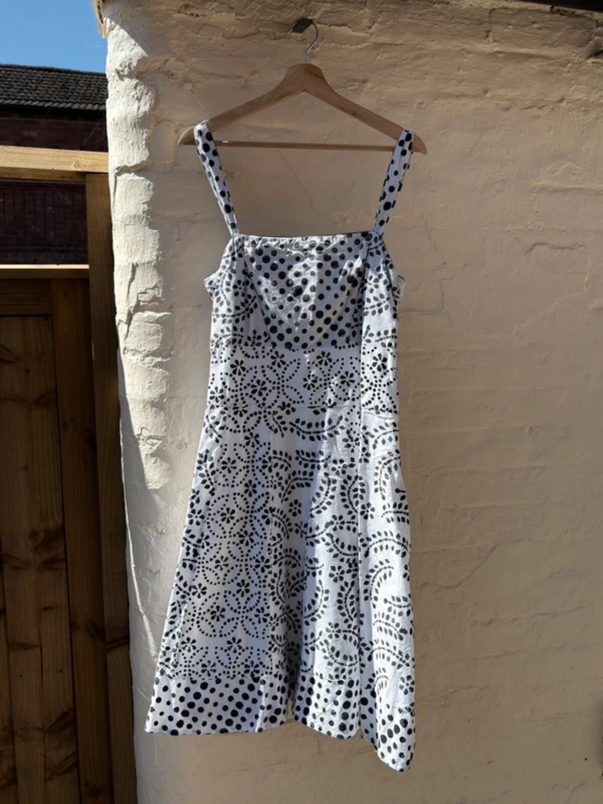 Per Una Summer Strap Dress Size 14 Black & White