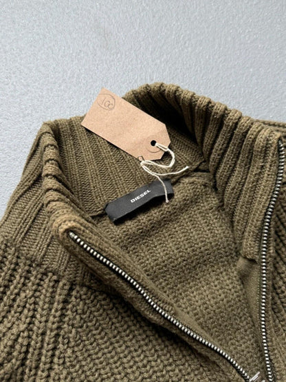 Diesel Archive Cropped Cable Knit Utility Jacket Small