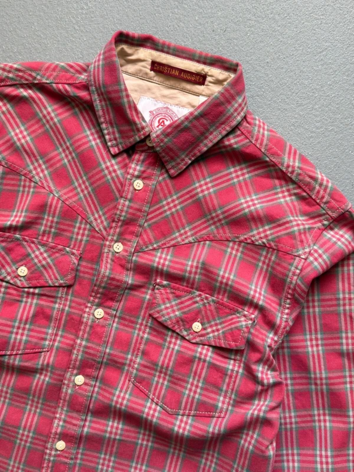 Christian Audigier Check Western Flannel Shirt Medium