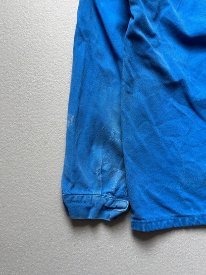 Vintage French Work Jacket Small Repairs Faded