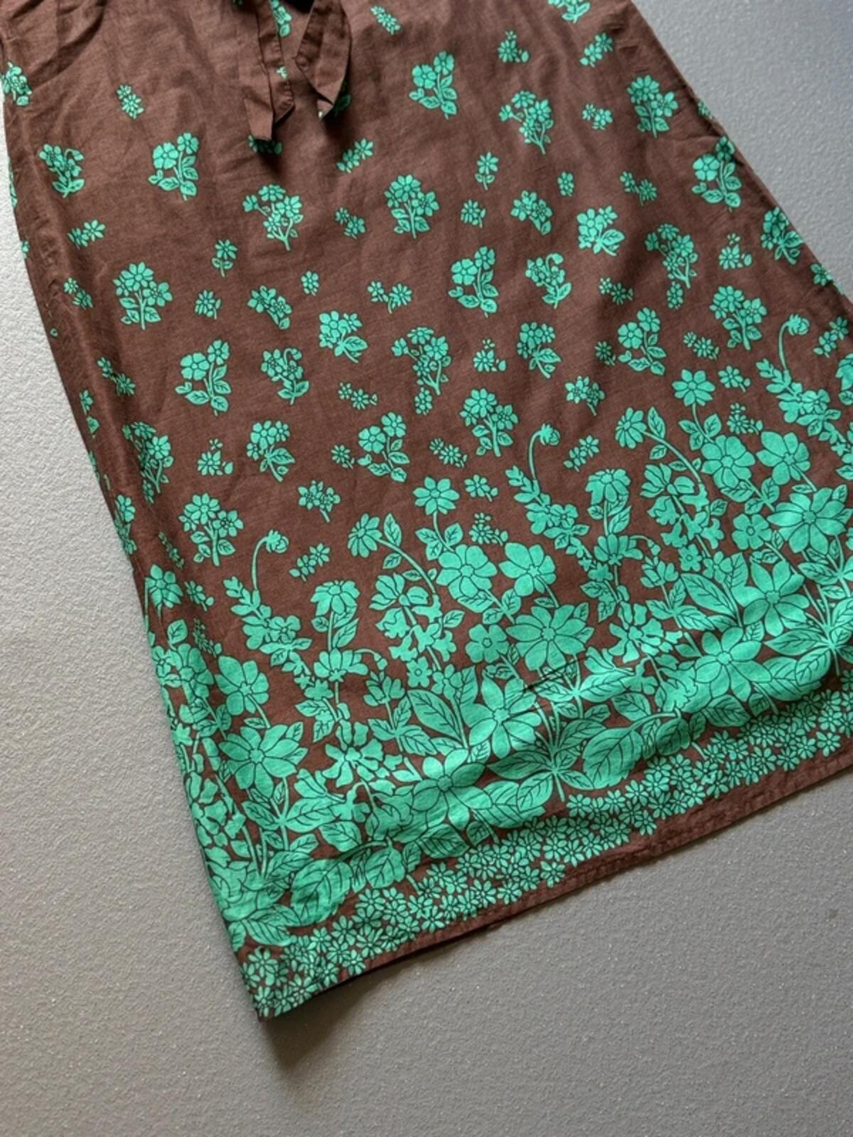 Y2K Jeep Strappy Brown & Green Floral Dress Size 8