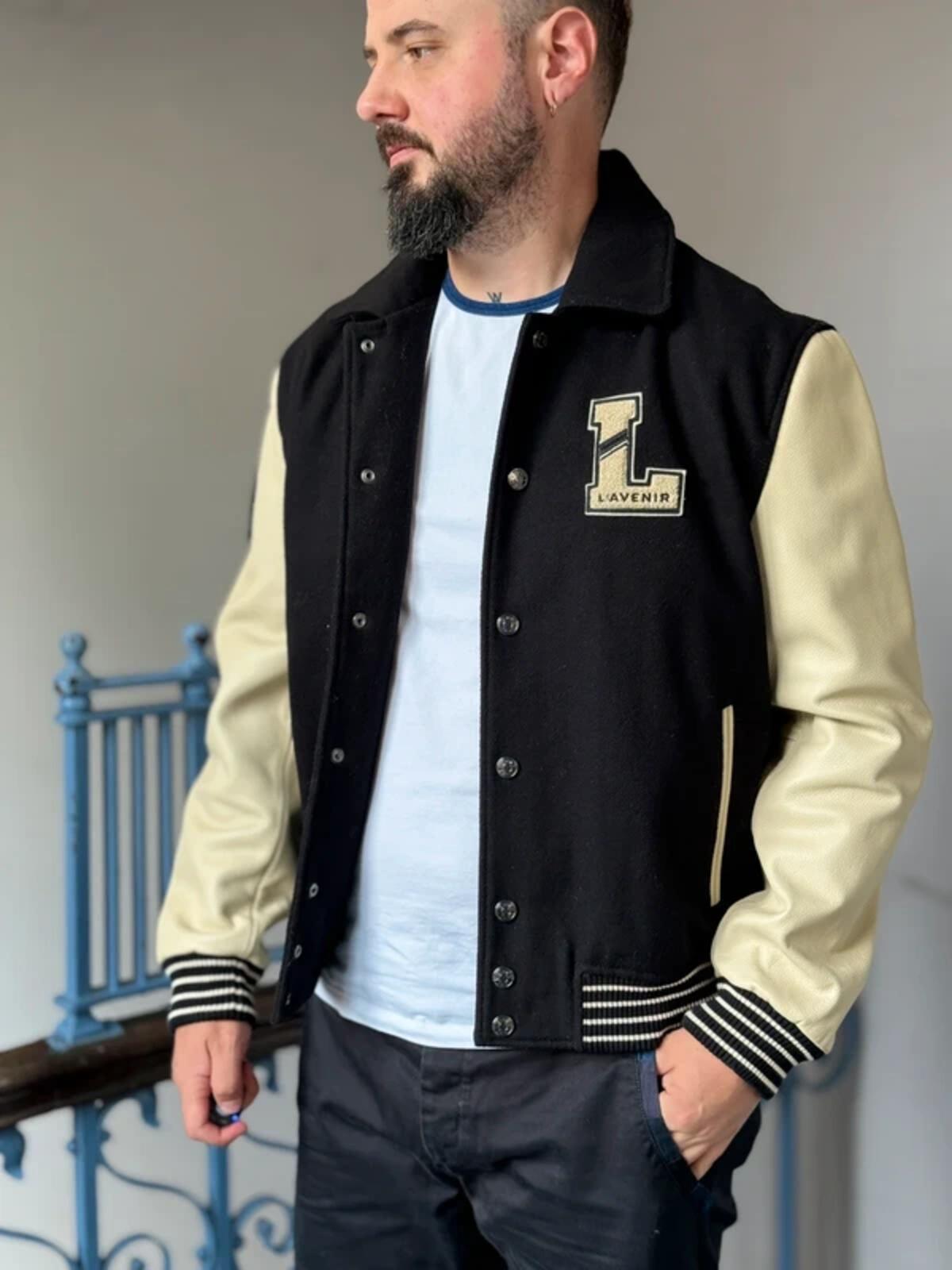 L’avenir Skins Lamb Leather Varsity Jacket Large