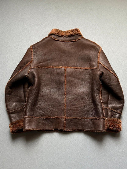 Vintage Flight Shearling Bomber Jacket Medium / Large 90s