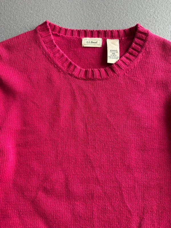 L.L.Bean 100% Cotton Cable Knit Jumper – Pink – Ladies Medium
