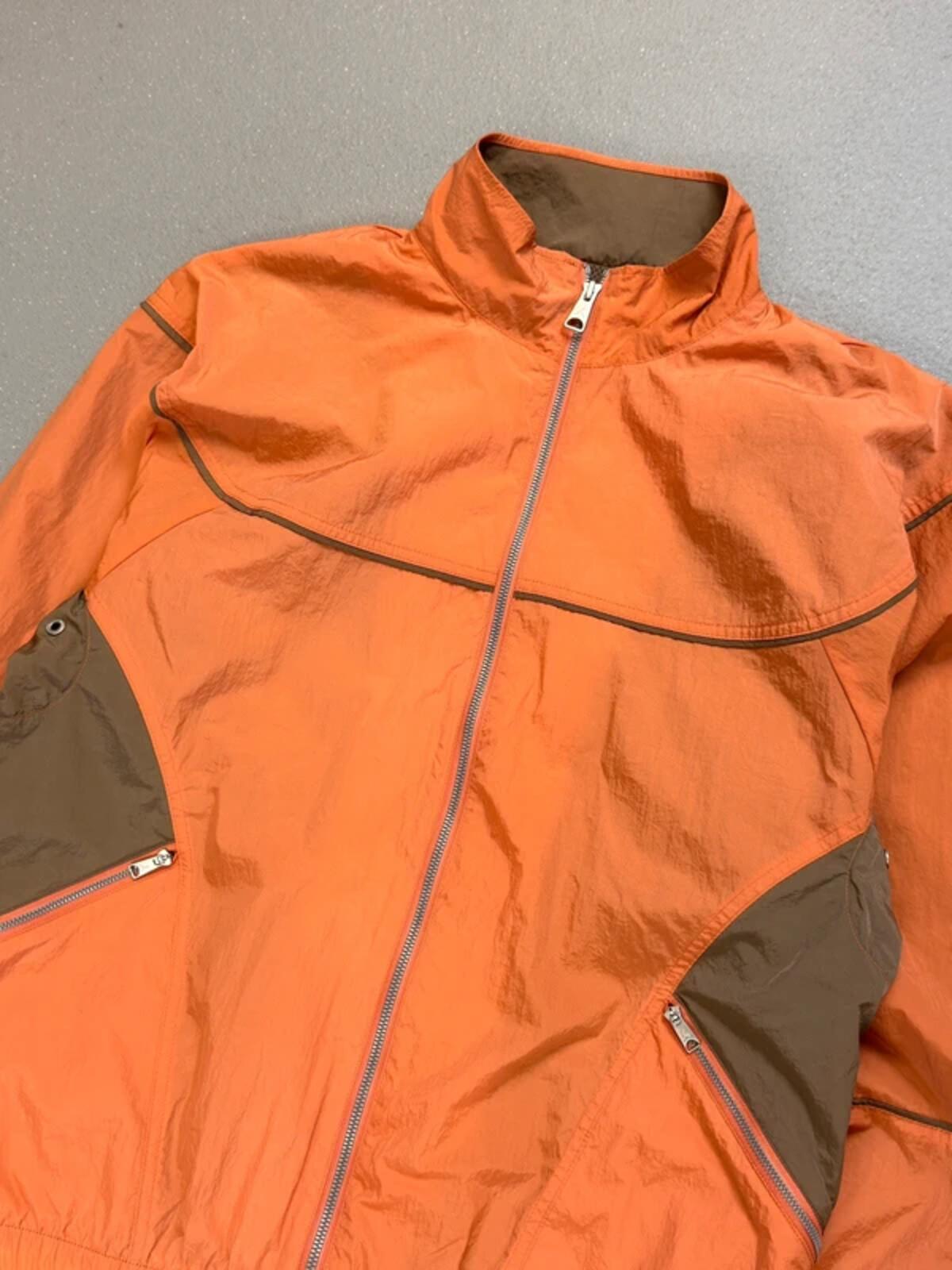 Jordan Orange Nylon Zip Jacket Windbreaker Large